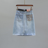 高腰牛仔裙女2026夏季 复古百搭休闲A字裙包臀显瘦半身裙中裙 新款