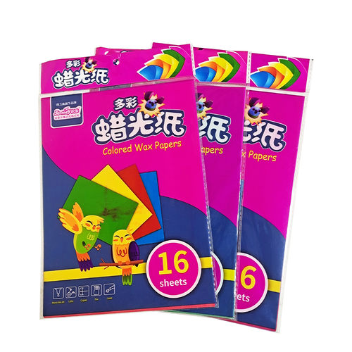 多彩蜡光纸得力高018学生美术手工材料16K彩色蜡光纸积米折纸工房