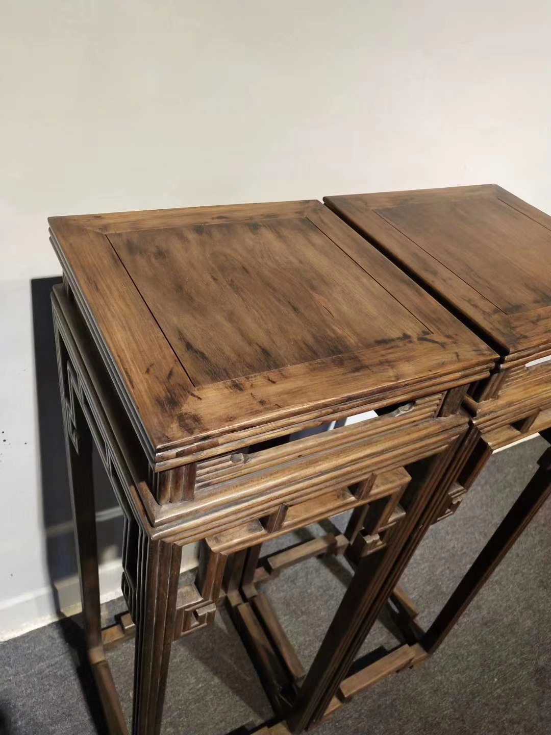 明清老家具古董收藏古玩杂项海南黄花梨花架香几古典家具木器