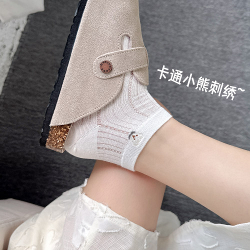 夏薄款纯棉网眼袜子女百搭好看