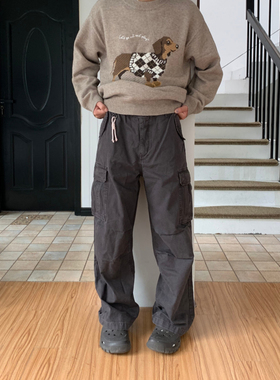 UPDAYWANG三色入 厚实复古多口袋设计潮流工装裤男 百搭休闲裤