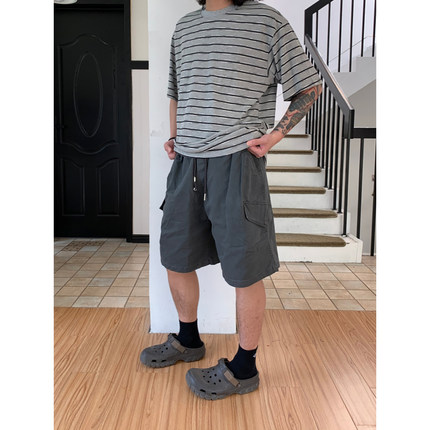 UPDAYWANG工装休闲直筒短裤男 百搭五分裤潮 街头时尚中裤男女