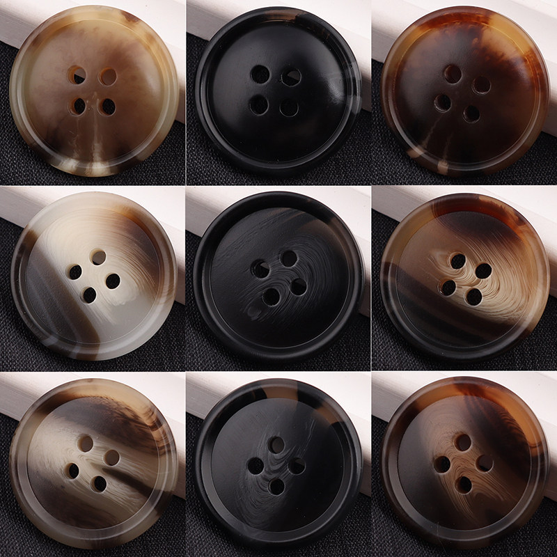 高档风衣袖子四眼圆形驼色