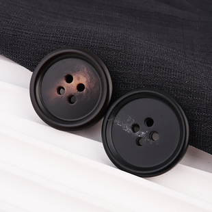 高档大衣纽扣扣子风衣扣羊绒西装外套裤子棕色咖啡四眼树脂大钮扣