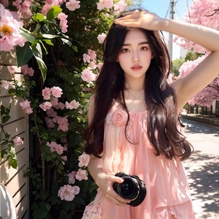 新款 韩式 海边度假裙子夏季 精美绿色吊带连衣裙法式 气质高级感 女装