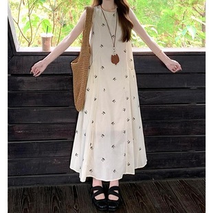 精美法式 背心连衣裙子女夏季 韩式 无袖 海边度假 2025新款 小个子爆款