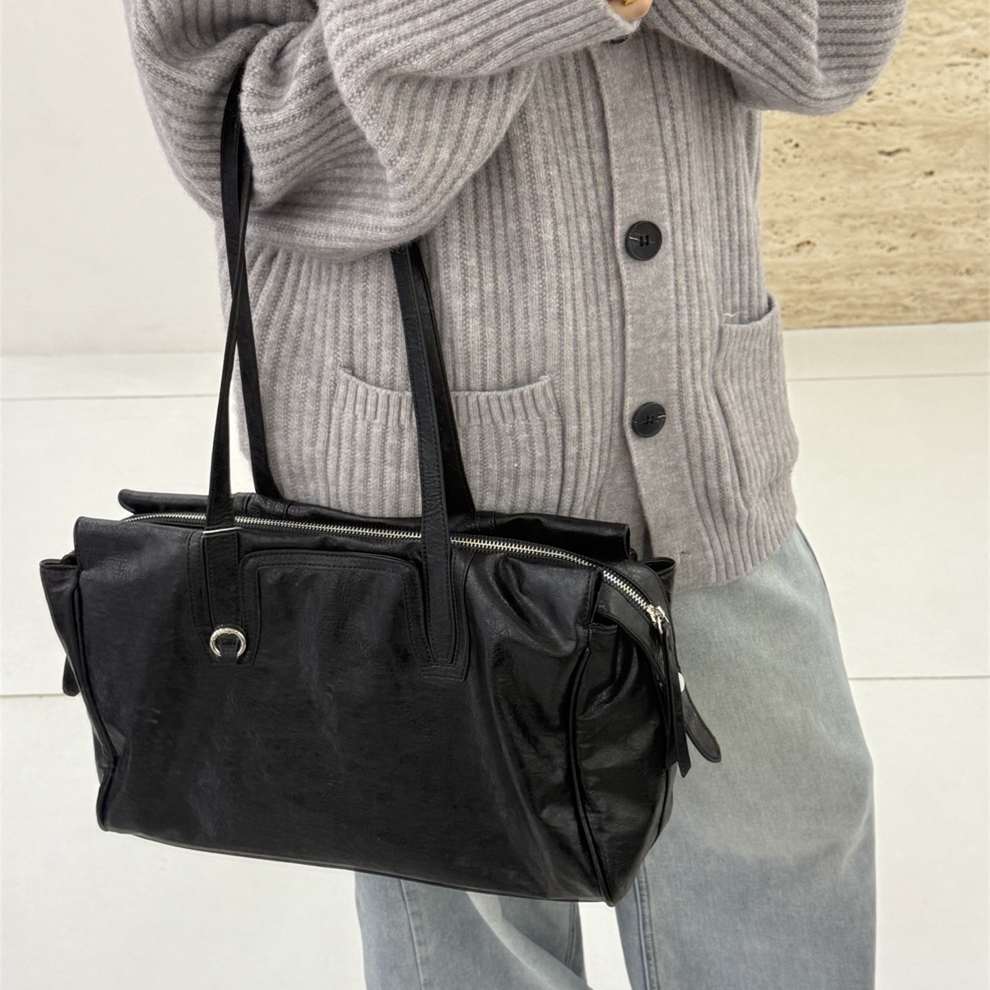 复古腋下托特包大容量软皮休闲