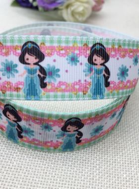 25mm新款公主印花卡通罗纹织带diy发饰材料202020