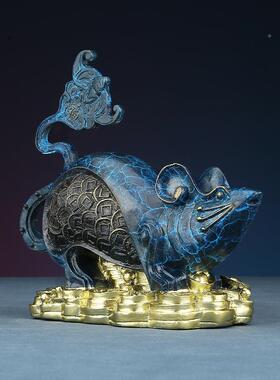 【鼠你有福】TYX福鼠彩铜十肖二生鼠摆件工艺品客办公家居厅室装