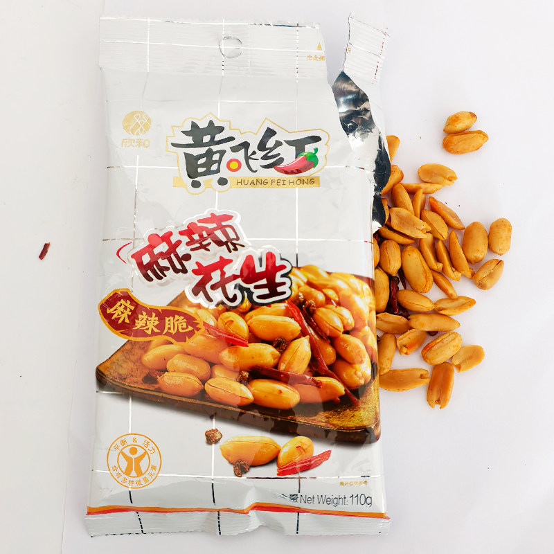 黄飞红麻辣花生110g纯正山东大花生麻辣脆下酒菜小吃零食快乐美味