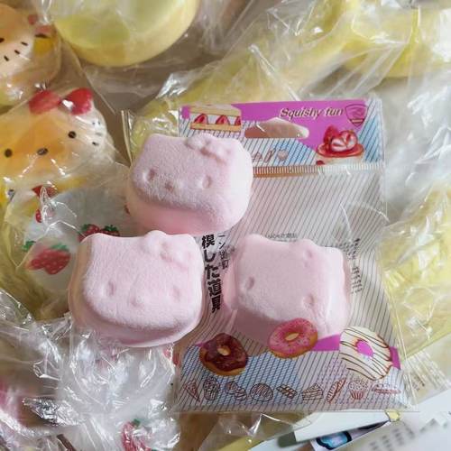 日韩包装湿软手感仿真小猫头慢回弹捏捏乐解减压道具礼物一件