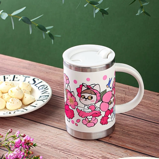 CALL ME PANDA 线下门店同款桌面杯 马克杯 304不锈钢杯子 300ml