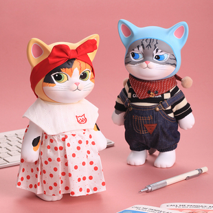 CALL ME PANDA 元神公仔摆件 猫猫摆件 彩绘猫咪桌面摆件家居装饰