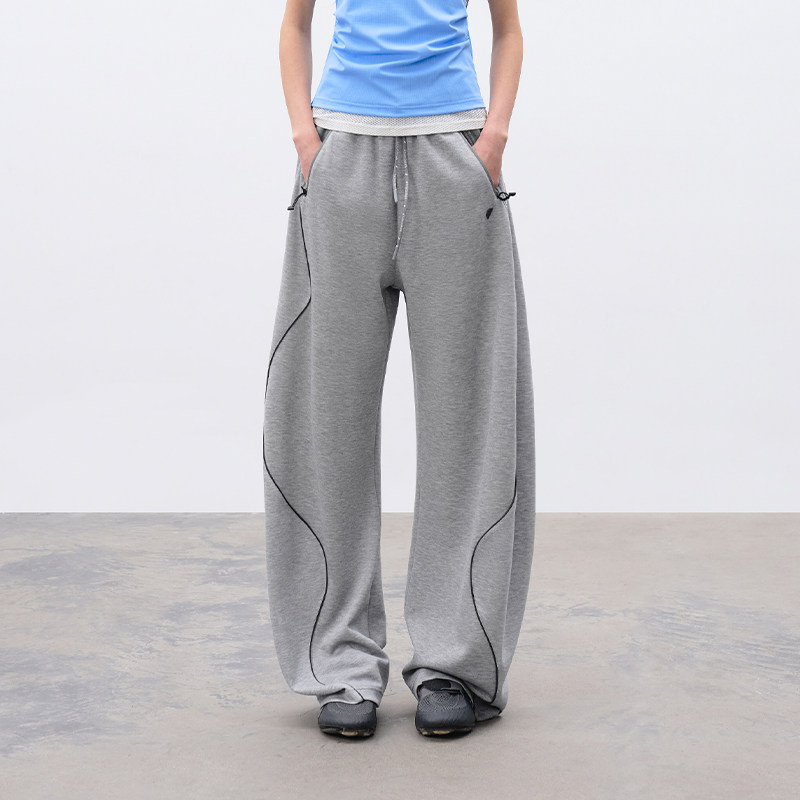 莫代尔混纺 半圆原创设计女装[运动]2026春宽松休闲亲肤弯刀裤女