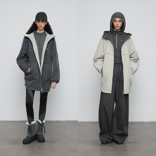 半圆原创设计女装[运动]2025秋季宽松休闲轻户外连帽双面穿外套女