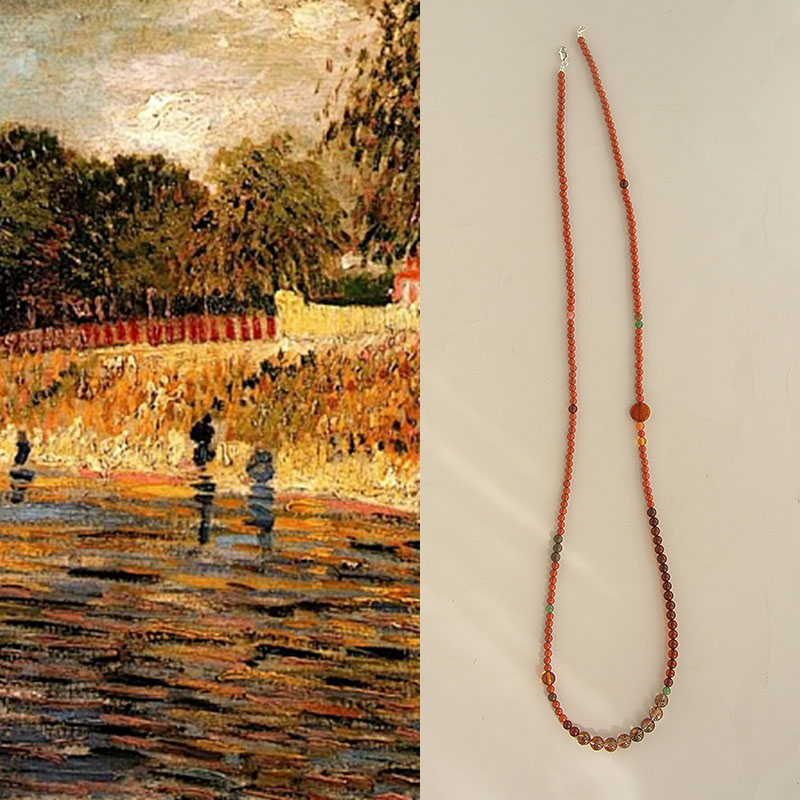 天然南红项链中长款毛衣链女