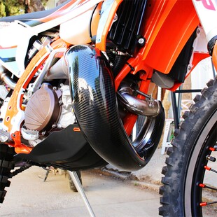 KTM EXC250/300胡思TE250排气保护罩恒舰Z300碳纤维排气防摔保护