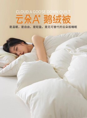 百思寒云朵A+鹅绒被95白鹅绒羽绒被春秋被子棉被抗菌被芯加厚冬被