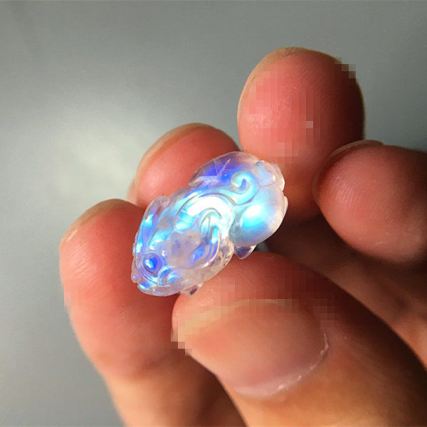 天然白水体月光石蓝光蓝光彩光满