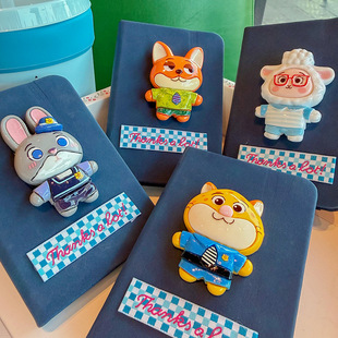 2个萌可爱卡通兔子警官狐狸朱迪尼克笔记本创意卡通动物城记事本