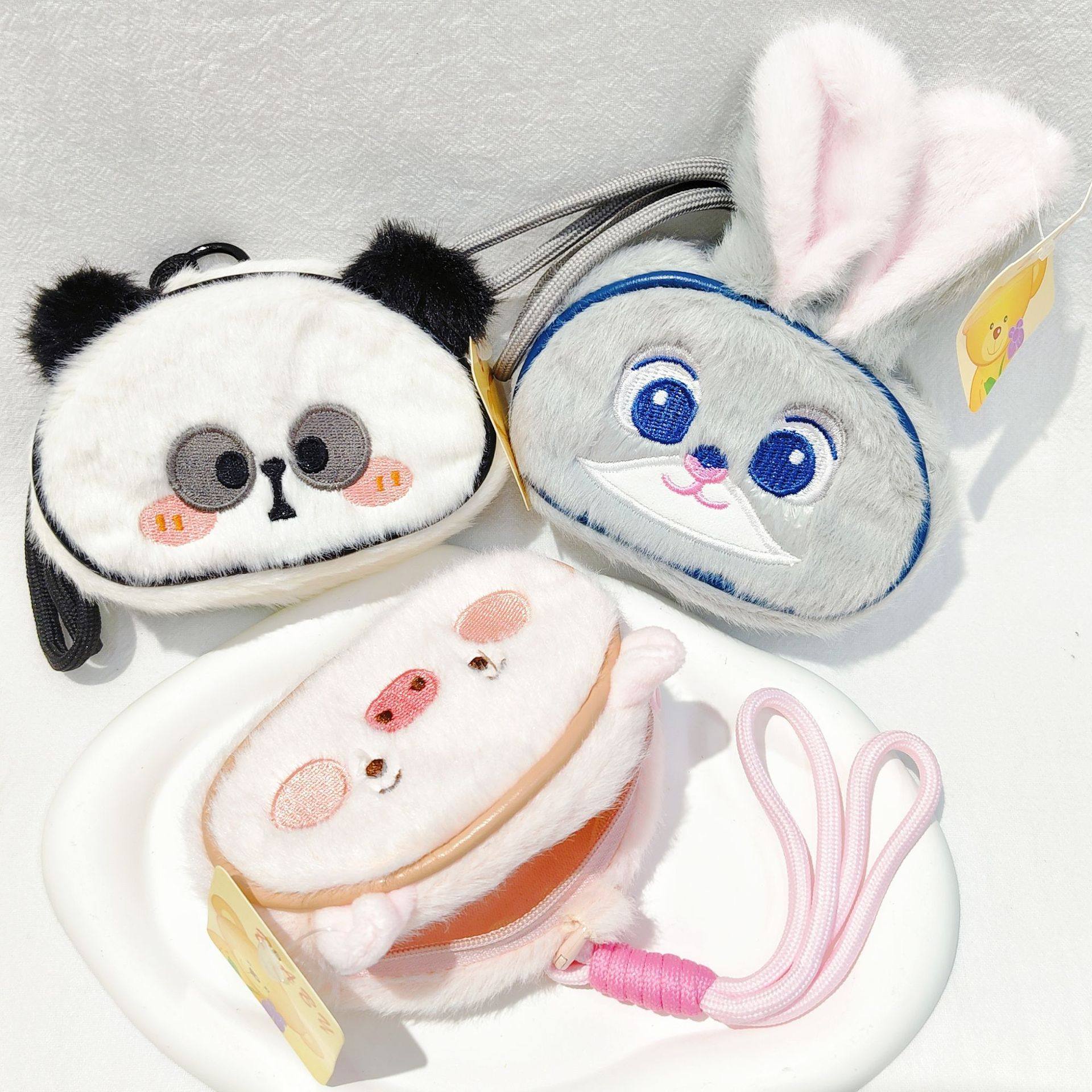 新款朱迪兔子卡通毛绒挂件笑脸治愈熊猫零钱包小巧方便随身卡包猫,模玩/动漫/周边/娃圈三坑/桌游,动漫背包/钱包/箱包,淘宝优惠券,粉丝福利购,淘宝优惠卷