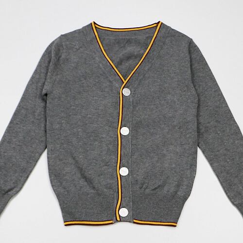 细线纯棉毛衣开衫兰诗灰色校服