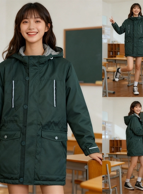 伊顿同款冬季校服上衣学院风冬装外套学生户外加厚棉服17F015