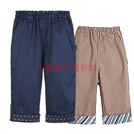 伊顿同款校服松紧腰七分裤男女童休闲5分裤中小学生班服中裤9K263