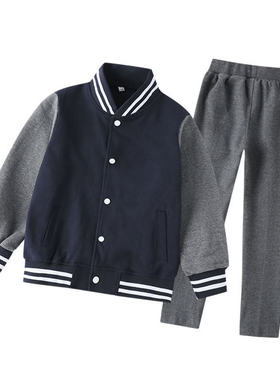 伊顿学生校服同款春秋季英伦学院男女童运动装儿童棒球服套装藏青