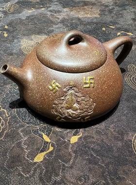 龙德堂-赖继贤-柴烧万纹瓢原矿青段全手纯手工紫砂壶范泽锋监制