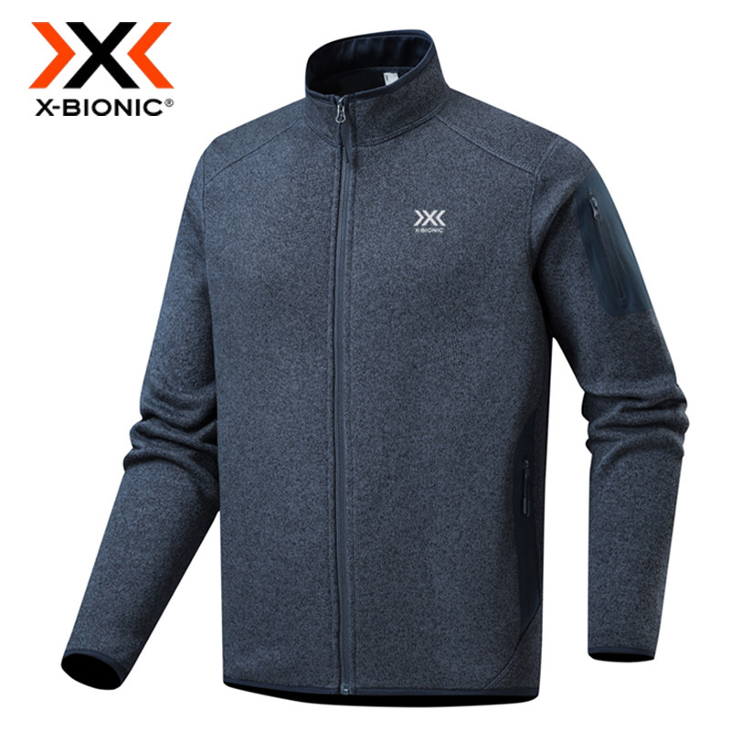 X-BIONIC 旷野男士立领抓绒开衫户外运动蓄热保暖卫衣轻量短外套