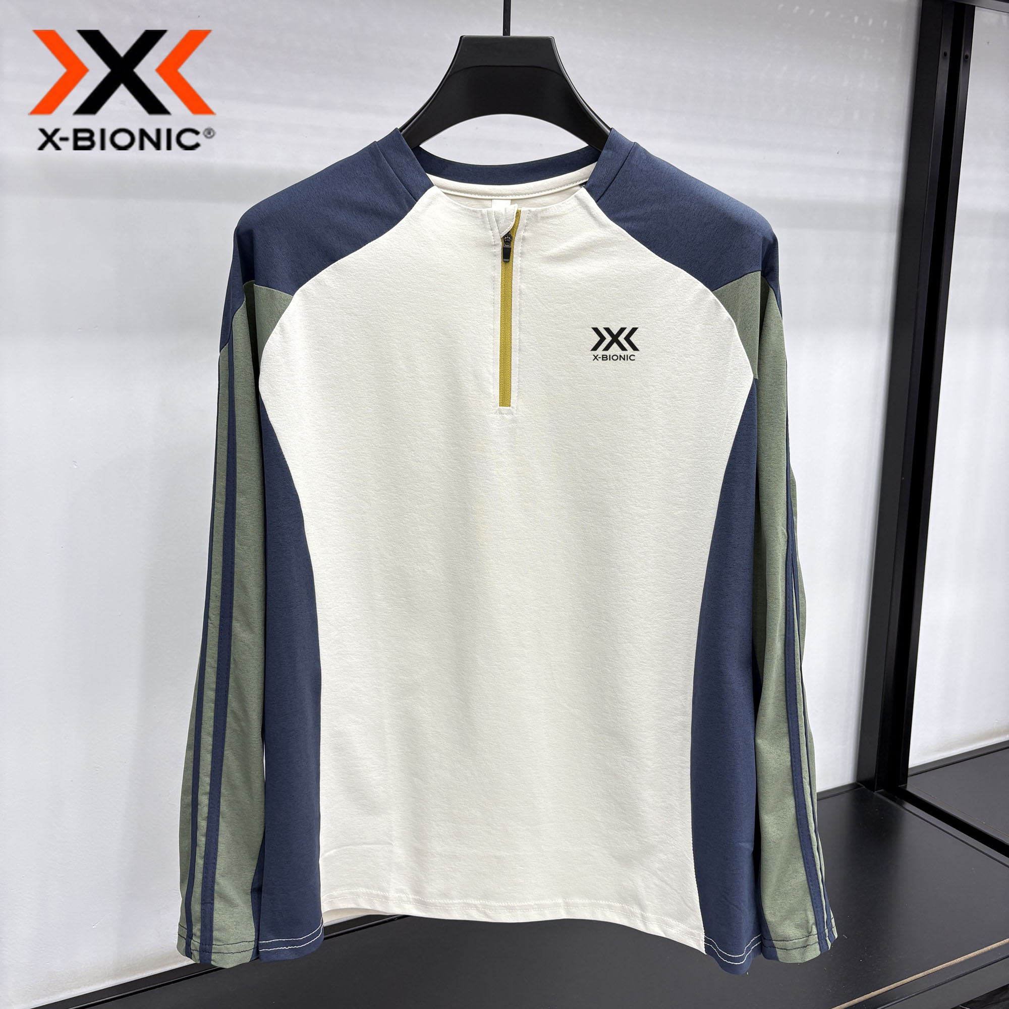 XBIONIC 势能轻量骑行跑步T恤男半拉链长袖防晒透气户外运动上衣图片