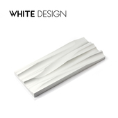 收纳办公桌摆件 创意波浪金属 礼品 Design铝合金笔架笔托 White