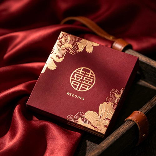 酒红烫金牡丹喜字红包婚礼接亲堵门小号抛撒迷你结婚利是封小红包