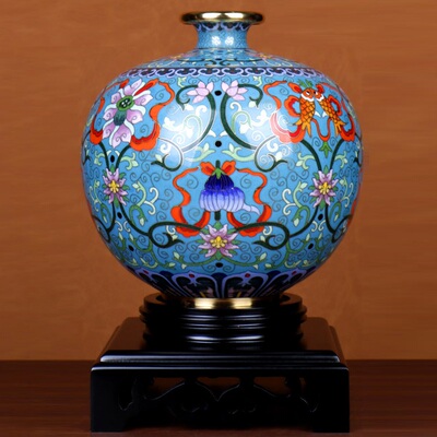 景泰蓝花瓶摆件苹果罐铜胎珐琅手工艺品收藏品办公室商务外事礼品
