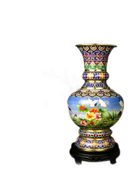 20寸花觚铜胎掐丝珐琅外事景泰蓝