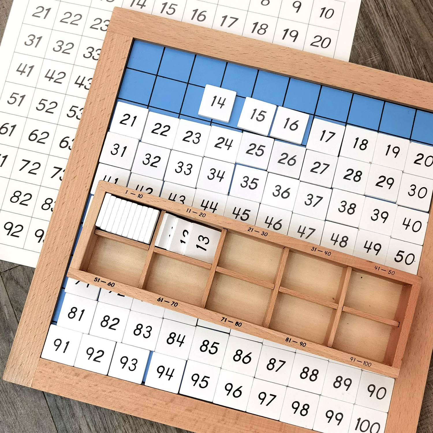 蒙氏一百板数学教具大号百数板