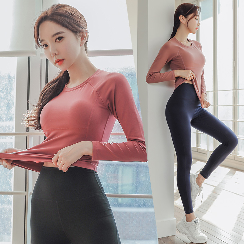瑜伽运动套装女2025新款性感长袖速干健身运动跑步健身服