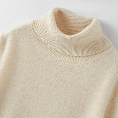 2025新款儿童100%纯羊毛衫高翻领