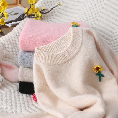儿童100%纯羊毛衫半高领羊绒衫