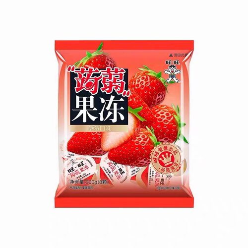 【临期】旺旺蒟蒻果冻草莓味20g8颗零食儿童分享食品