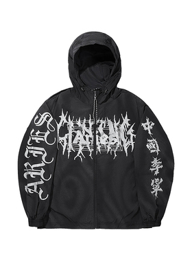 李宁LiNing新款×Aries联名系列男运动宽松休闲连帽外套AFDVG13-5