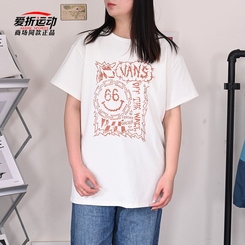 VANS 范斯夏季女款印花运动休闲短袖T恤VN000GQQFS8 VN000GQQBLK