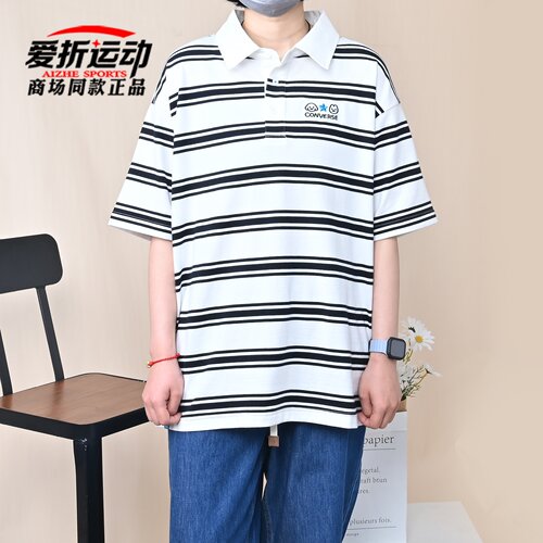 Converse匡威男女宽松条纹短袖