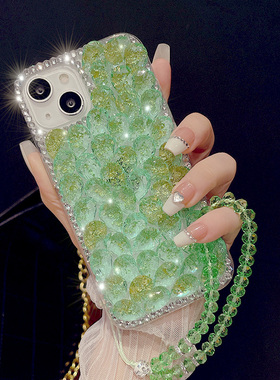 适用于苹果15手机壳17新款iPhone16金箔水钻vivoXflip全包Mate60防摔OPPOFindN3Flip高级感13华为P60网红P50