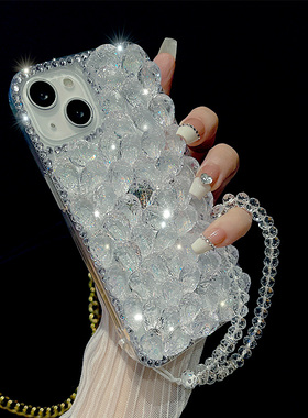 适用于苹果16手机壳iPhone15金箔13水钻vivoXflip全包Mate60防摔OPPOFindN3Flip高级感13亮晶华为P60网红P50