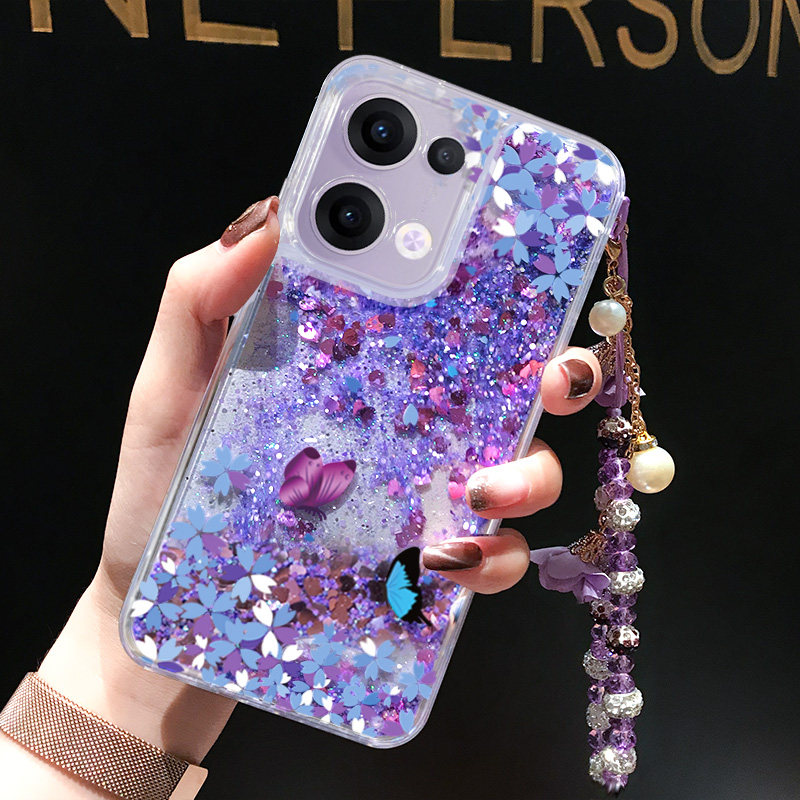 适用于oppoReno13手机壳新款Reno12pro全包防摔Reno11创意液体流沙Reno11pro个性闪粉Reno10pro网红潮牌Reno