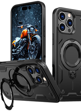 适用苹果16promax手机壳磁吸iPhone15Pro新款14男款16Plus高级感高端奢华13全包防摔12Pro旋转支架iP11保护套