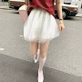 Miss Chipmunk Váy công chúa phồng lưới tinh nghịch này với một chiếc áo sơ mi nhiều - Váy chân váy xẻ tà