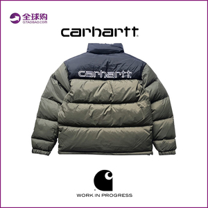 卡哈特carhartt秋冬立领保暖白鸭绒羽绒服防水面料宽松夹克外套男